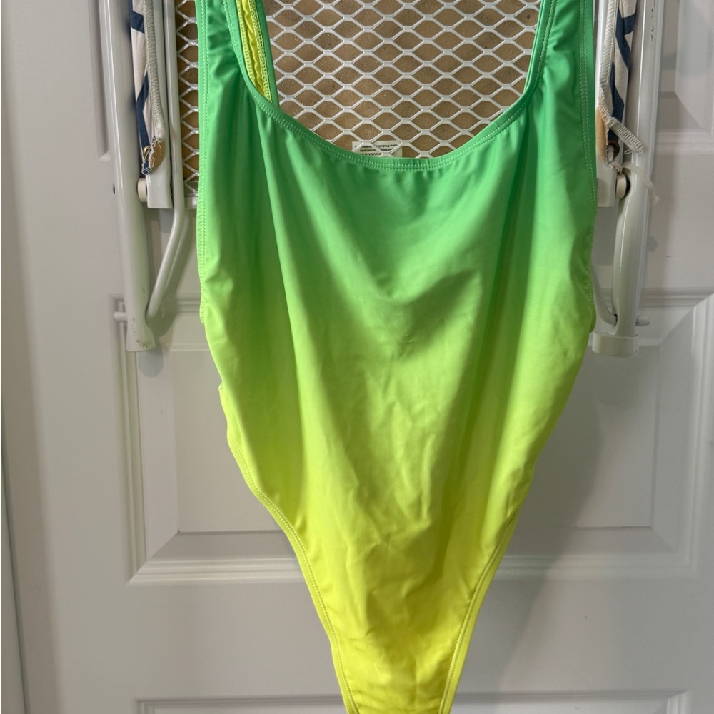 Green and Yellow Ombre Swimsuit